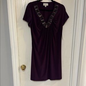 Ronni Nicole Deep Purple Embellished Dress